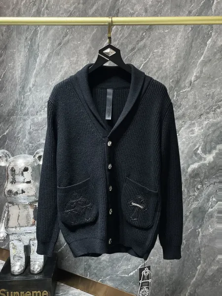 Chrome Hearts Cross-Embellished Shawl Collar Cardigan Black - 1