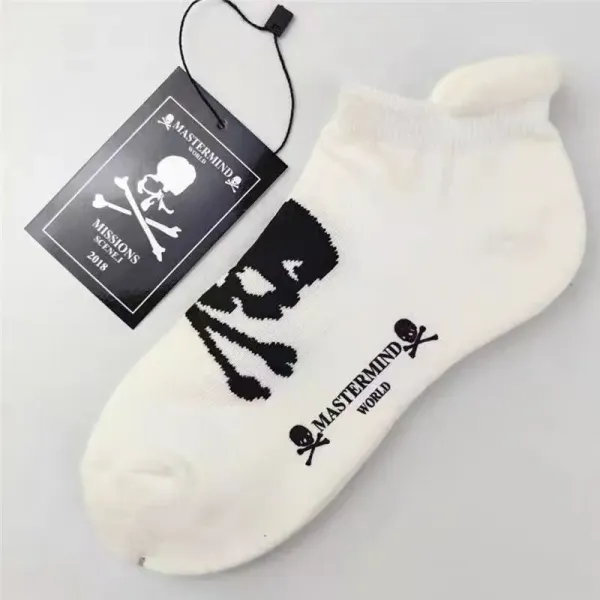 Design Mastermind World Skull Print Ankle Socks Black Socks - 7