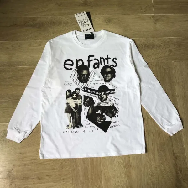Design Long Sleeve Graphic Tee Black T-Shirts - 4