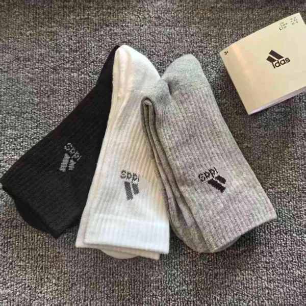 Adidas Classic Crew Socks Three-Pack Black White Gray Socks - 1