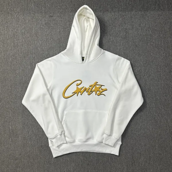 Design Script Logo Hoodie and Sweatpants Set White Gold - 11