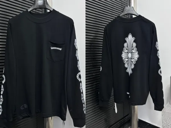 Chrome Hearts Gothic Cross Long Sleeve T-Shirt Black - 18