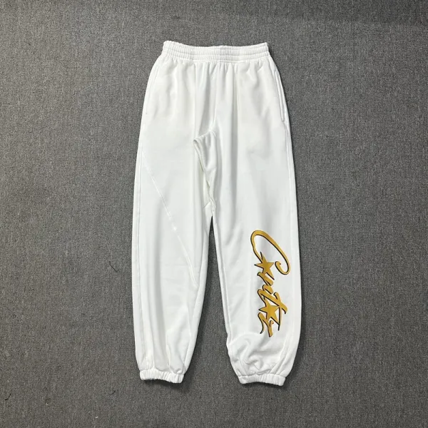 Design Script Logo Hoodie and Sweatpants Set White Gold - 26