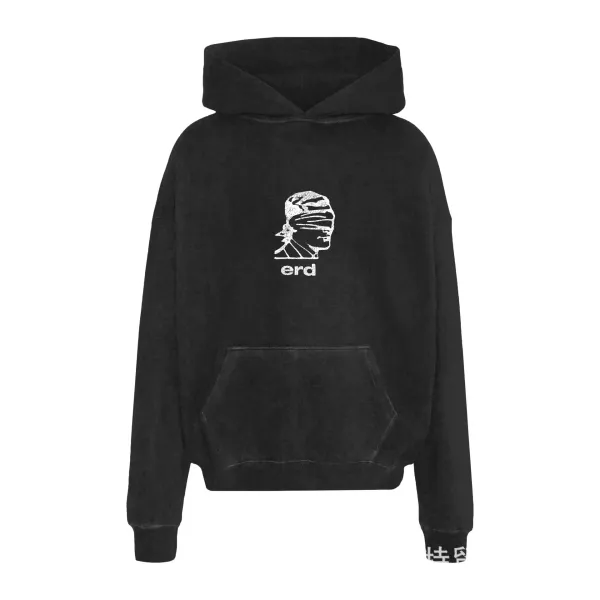 Design Erd Hoodie Black Washed Cotton Hoodie - 1