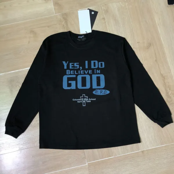 Design Long Sleeve Graphic Tee Black T-Shirts - 22