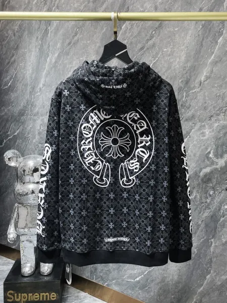 Chrome Hearts Floral Print Hoodie Black - 1