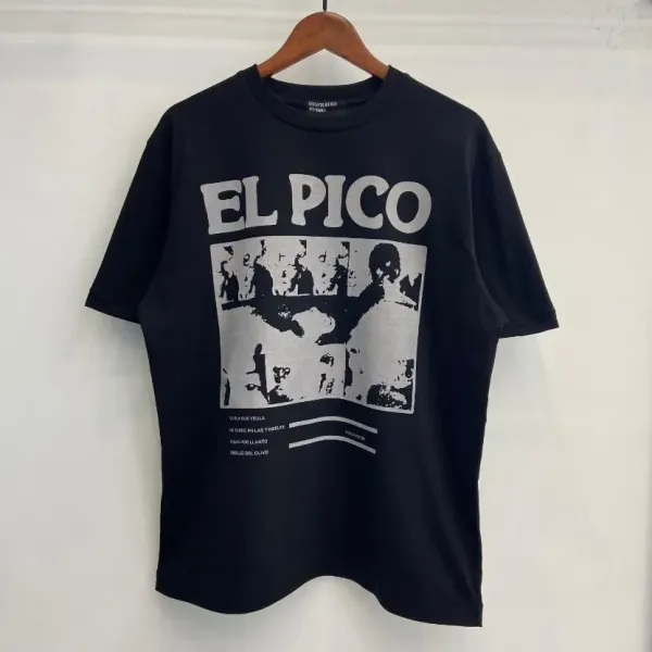 Design EL PICO Graphic Print Black T-Shirt - 1