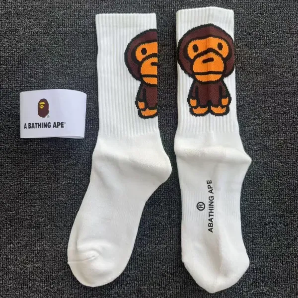 A Bathing Ape Baby Milo Socks White - 1