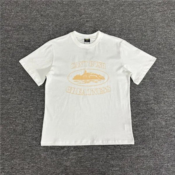 Design 'Can't Rush Greatness' Graphic Print White T-Shirt Tops.t Shirts - 1