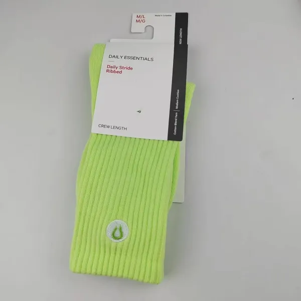 Lululemon Daily Stride Ribbed Crew Length Socks Lime Green - 1