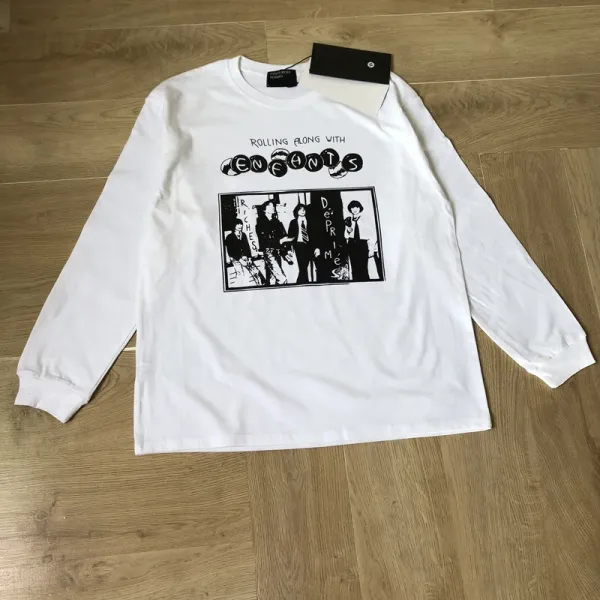Design Long Sleeve Graphic Tee Black T-Shirts - 10