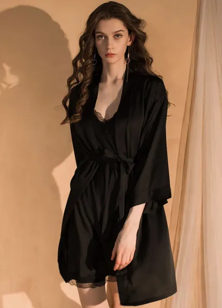 Design 2287D Lace Trim Satin Slip Dress with Removable Pad Sleepwear - 27