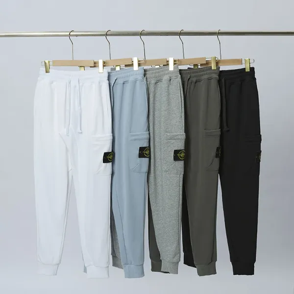Stone Island Logo Patch Sweatpants Light Blue - 4