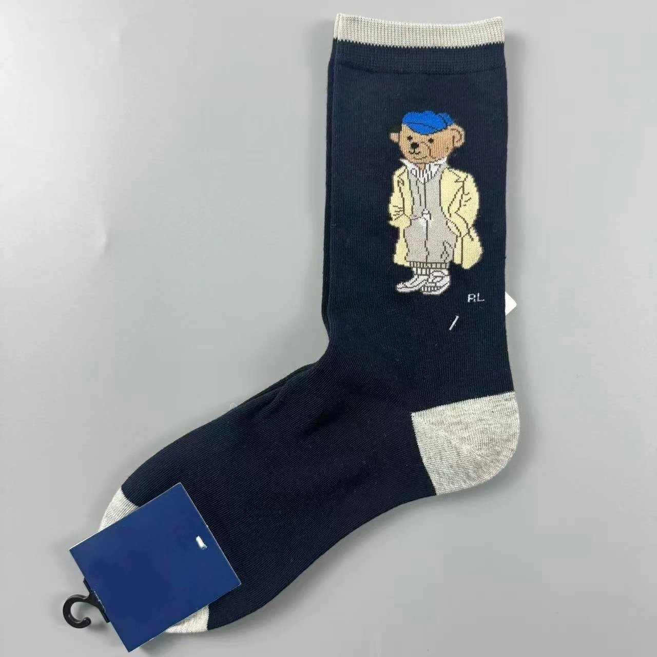 Polo Ralph Lauren Bear Logo Crew Socks Navy - 1