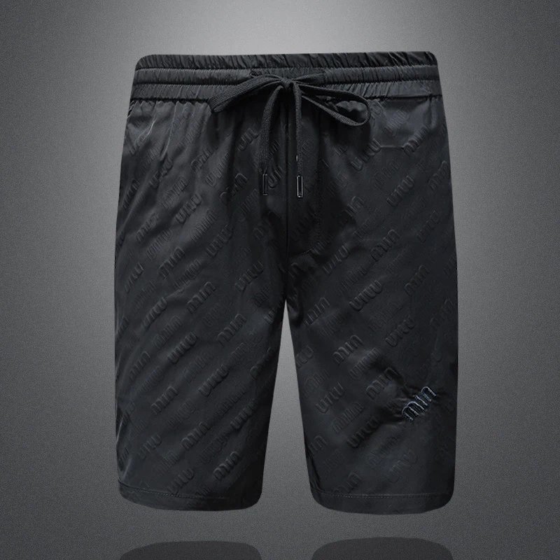 Miu Miu Logo-Print Drawstring Shorts Black