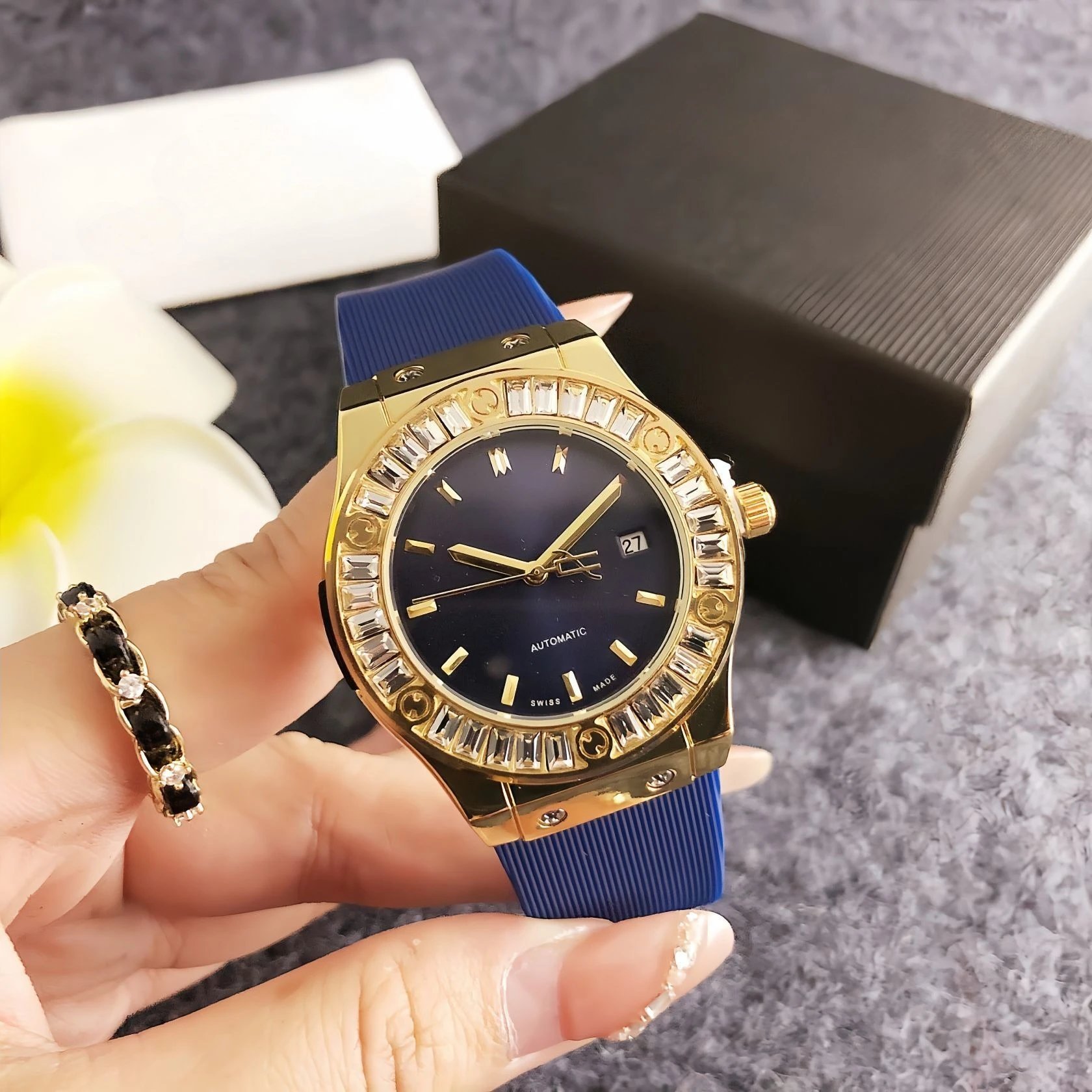 Hublot Classic Fusion Automatic Silver Dial with Baguette-Cut Crystal Bezel Watch Watches - 23