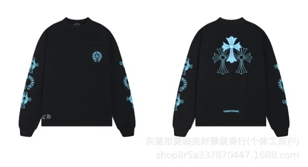 Chrome Hearts Gothic Cross Long Sleeve T-Shirt Black - 48