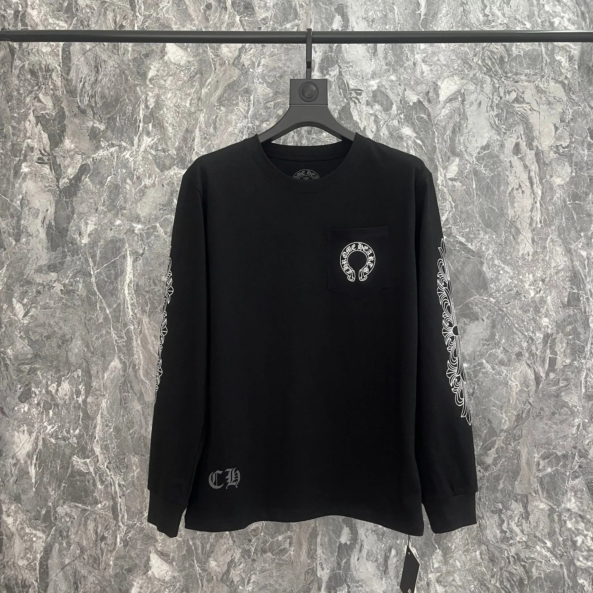 Chrome Hearts Hollywood Long Sleeve T-Shirt Black and White - 4