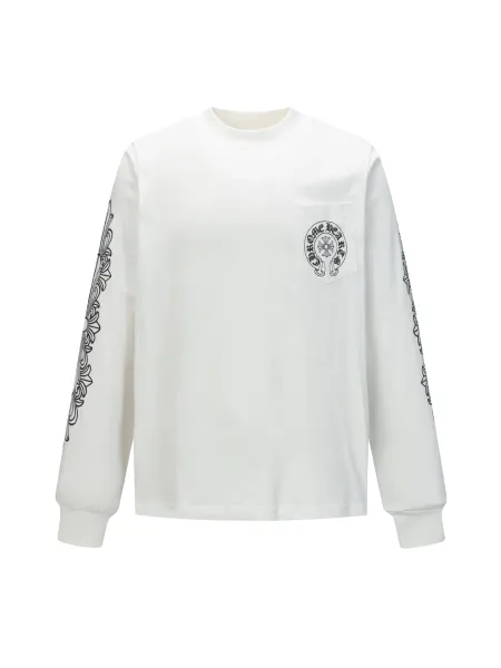 Chrome Hearts Long Sleeve Pocket Tee White T-Shirts - 1