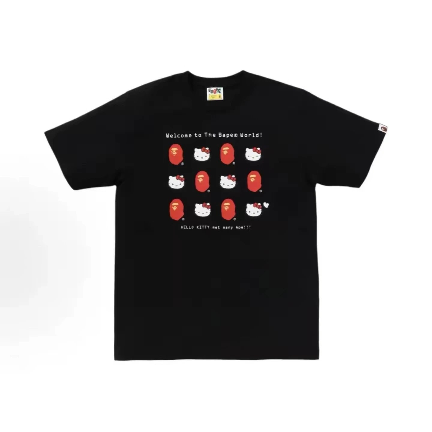 A Bathing Ape x Sanrio Hello Kitty Collaboration 'Bape World' Black T-Shirt
