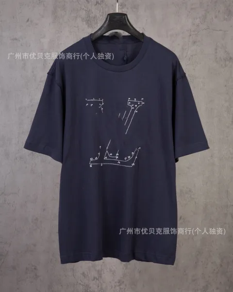 Design Technical Blueprint Print Navy T-Shirt - 1