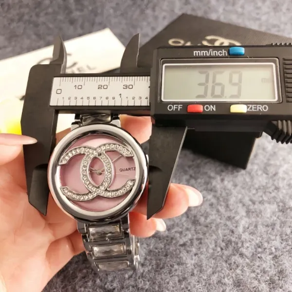 Chanel CC Logo Crystal-Embellished Silver Quartz Watch Watches - 14