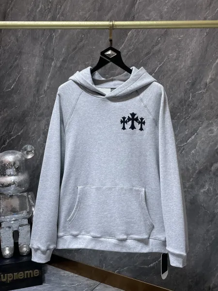 Chrome Hearts Triple Cross Hoodie Gray - 1