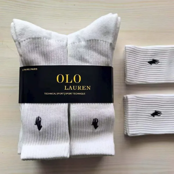 Polo Ralph Lauren Olo Technical Sport White Crew Socks - 1