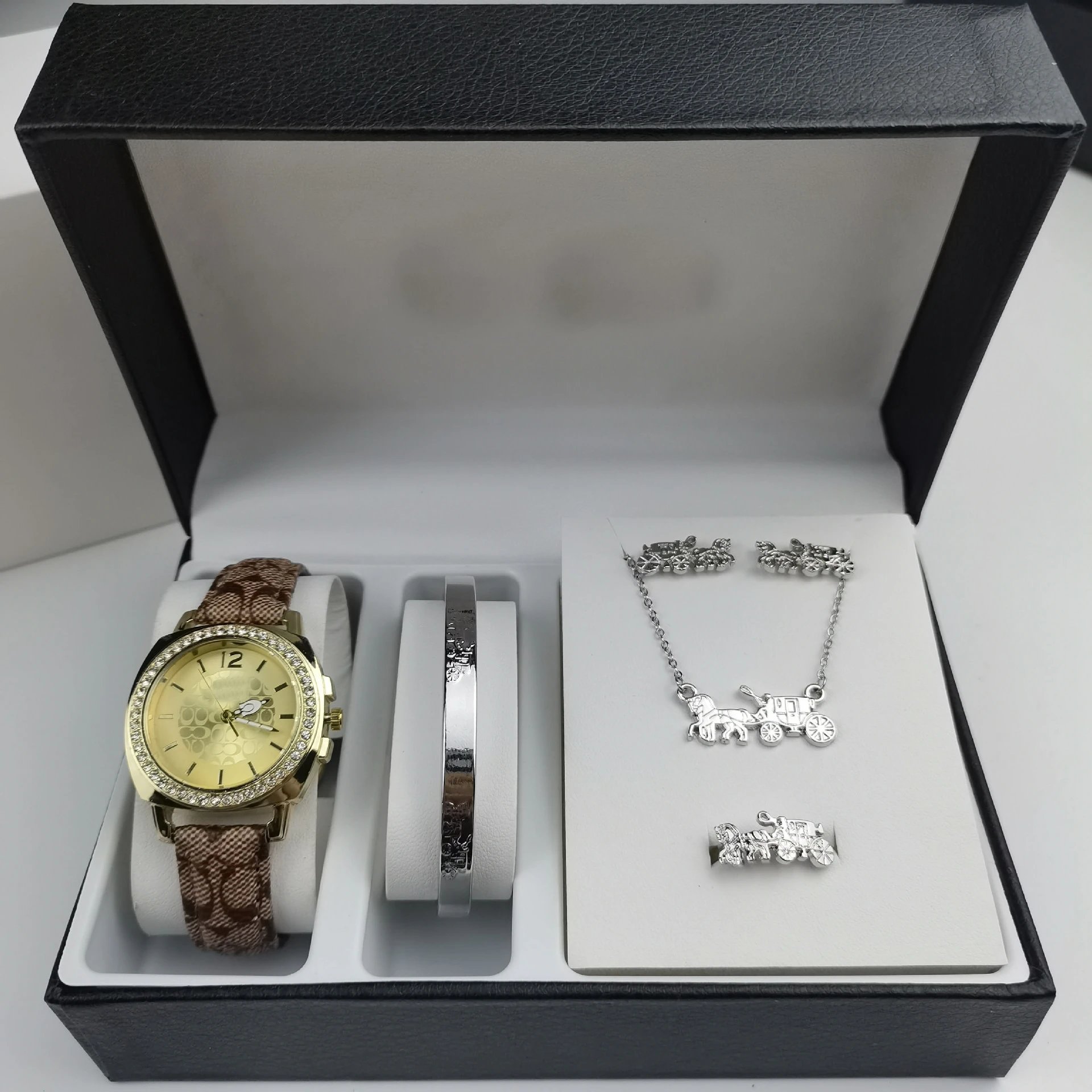 Coach Horse and Carriage Watch Set Gold Brown Accessories - 5