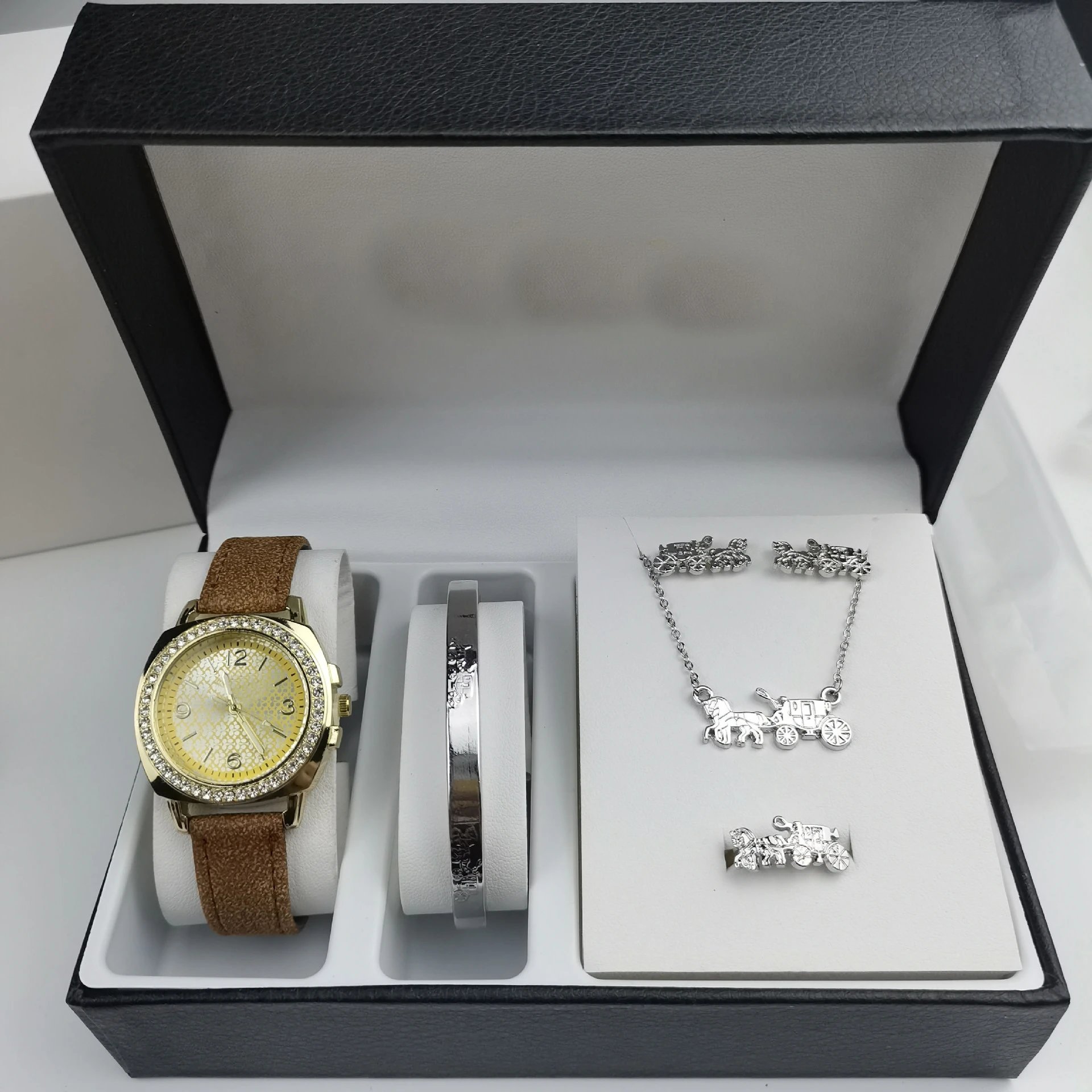 Coach Horse and Carriage Watch Set Gold Brown Accessories - 7