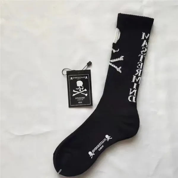 Design Mastermind World Skull Print Ankle Socks Black Socks - 9