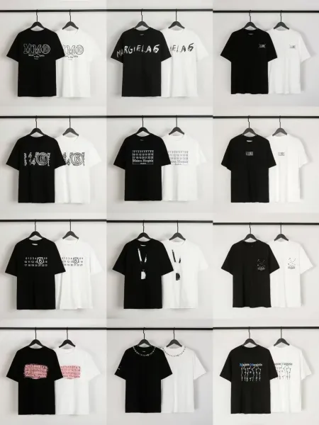 Maison Margiela MM6 T-Shirt Collection Black and White Graphic Tees - 3