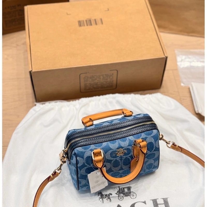 Coach Box Bag Mini Beige Signature Canvas Handbag - 47
