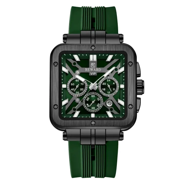 Design Reward VIP Chronograph Green Dial Black Case Watch Watches - 1