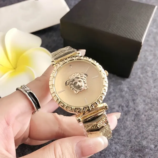 Versace Medusa Green Dial Gold-Tone Watch Watches - 8