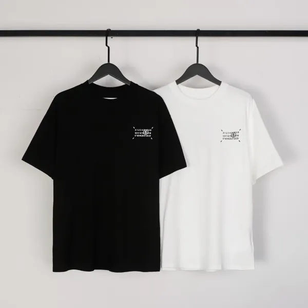 Maison Margiela MM6 T-Shirt Collection Black and White Graphic Tees - 49