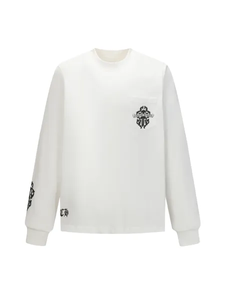 Chrome Hearts Pocket Logo Long Sleeve T-Shirt White - 1