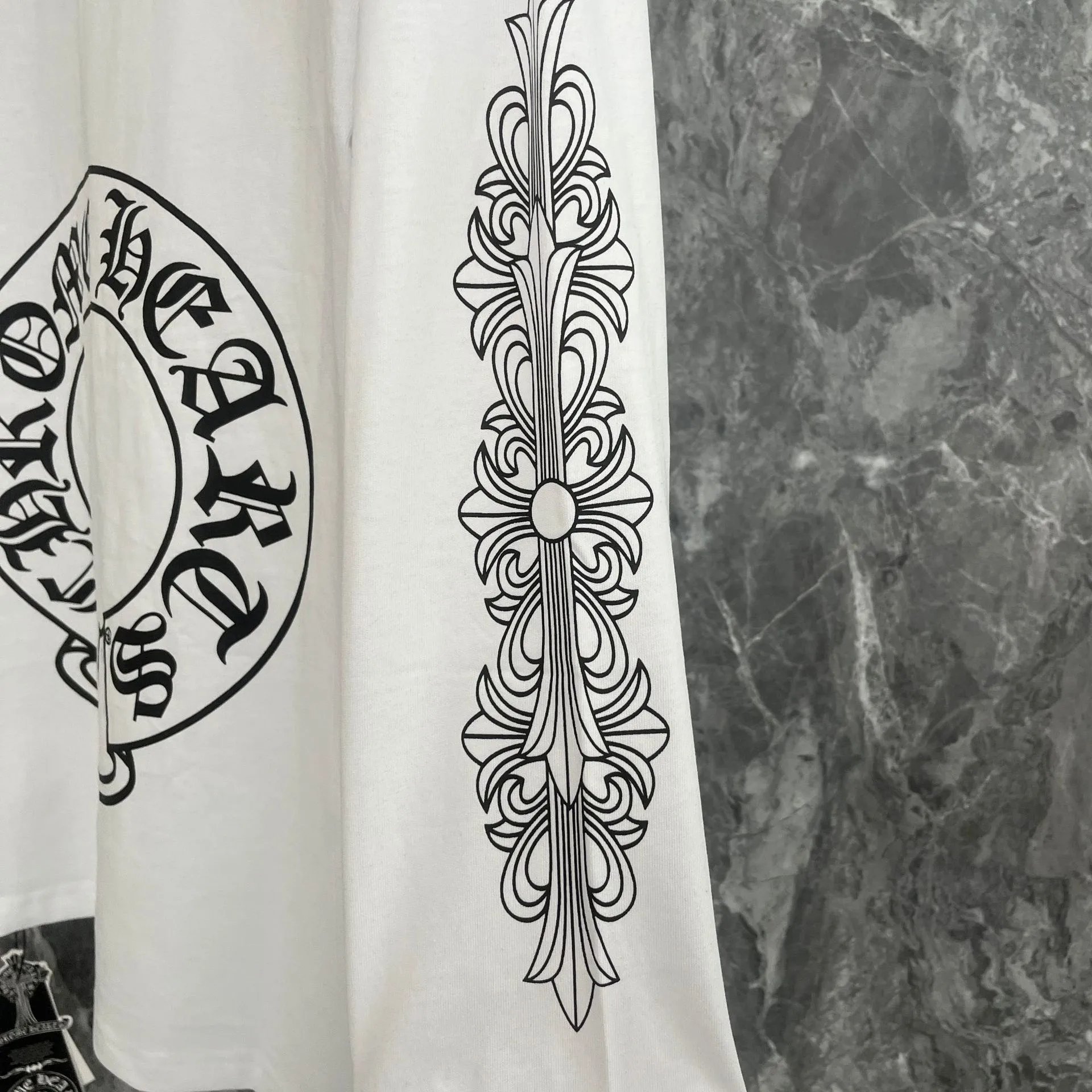 Chrome Hearts Hollywood Long Sleeve T-Shirt Black and White - 17