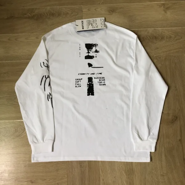 Design Long Sleeve Graphic Tee Black T-Shirts - 14
