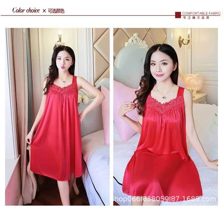 Design Lace-Trimmed Light Blue Sleepwear Dress - 6