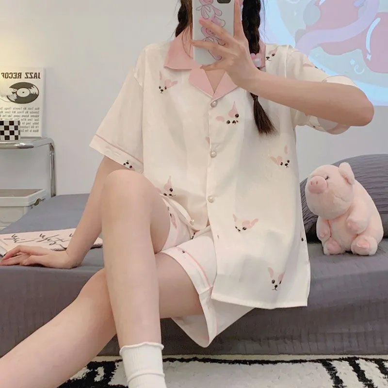 粉色法斗犬（短袖短裤）
