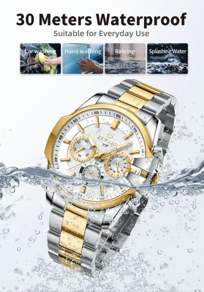 Design Reward VIP Chronograph Navy Blue and Rose Gold Watch Watches - 10