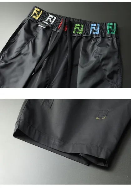 Fendi FF Logo Print Nylon Shorts Black - 15
