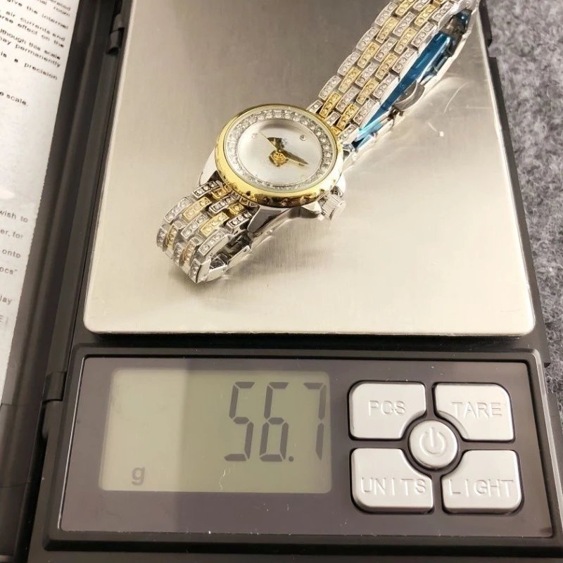 Design Luxury Crystal-Embellished Two-Tone Watch Gold Silver Watches - 16