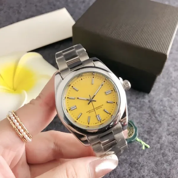 Design Yellow Dial Stainless Steel Chronometer Watch Watches - 1