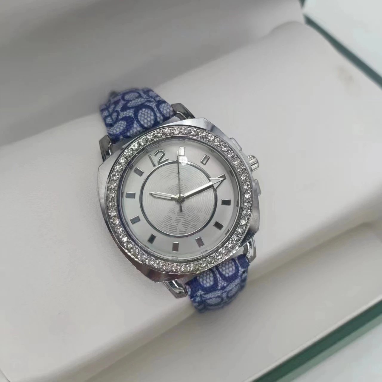 Coach Madison Gold-Tone Crystal-Embellished Watch with Signature Print Strap Watches - 3