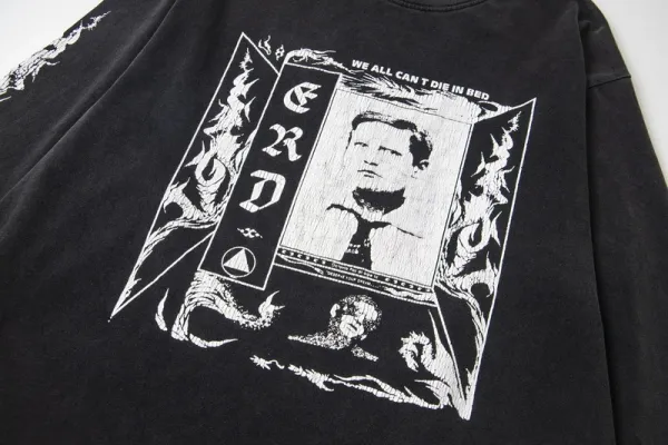 Design e.r.d Proper Homemaking Long Sleeve T-Shirt Black T-Shirts - 7