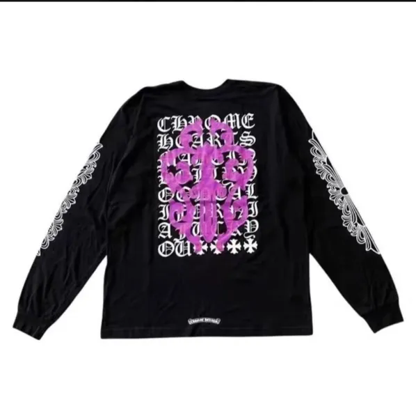 Chrome Hearts Gothic Cross Long Sleeve T-Shirt Black - 1