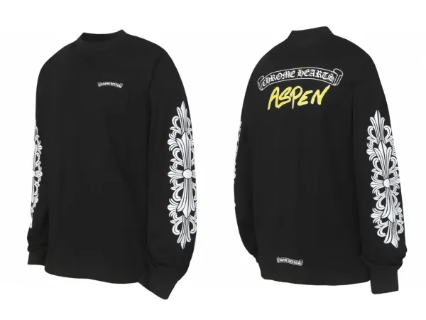 Chrome Hearts Gothic Cross Long Sleeve T-Shirt Black - 33