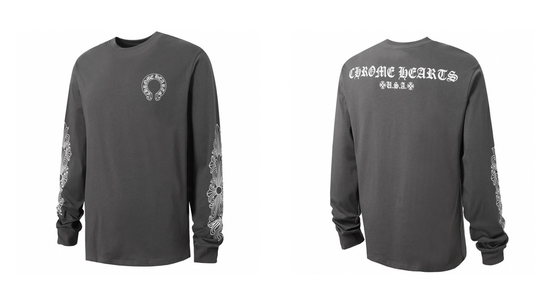 Chrome Hearts Multi-Logo Long Sleeve T-Shirt White - 10